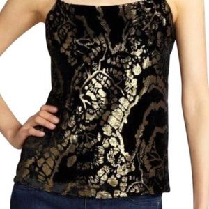 NWT Alice & Olivia Parker Black & Gold tank top